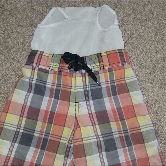 Janie & Jack Multi Color Summer Plaid Boys Mesh Lined Swim Trunks Shorts Size 5 - Picture 6 of 12